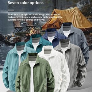 Mens Lightweight Casual Large-size Sun-protective Jacket