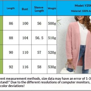 Womens Knitted Long Cable Knit Sweater Coat