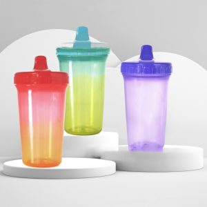 Wide-Opening Baby Sippy Cup With Duckbill Spout 300 ML High-Quality PP Transparent Gradient Design