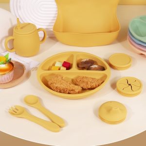 Silicone Childrens Meal Plate With Compartments