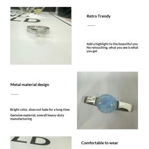 Fashionable Aquamarine Opal Titanium Ring