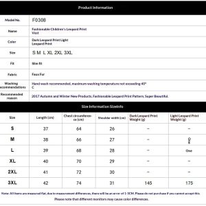 Fashionable Leopard-Print Faux Fur Vest For Kids In Europe And America