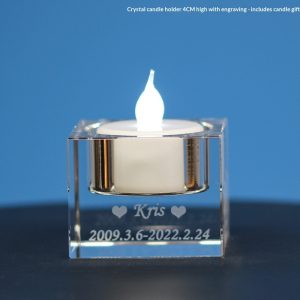 Crystal Candlestick Ornaments Pet Couple Keepsake Photos