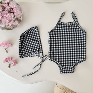 Printed One-Piece Triangle Swimsuit For Babies And Toddlers