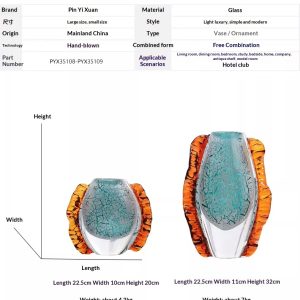 Modern Minimalist Entryway Snowflake-shaped Glass Vase With Double Handles