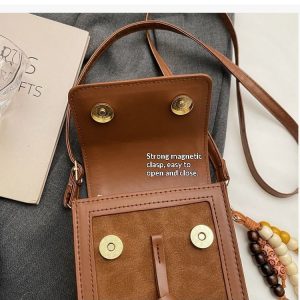 Leopard-Print Phone Bag Stylish Shoulder & Crossbody Bag