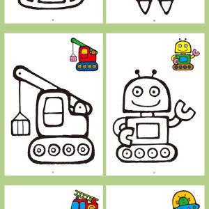 Cartoon Traffic Kids Doodle Coloring Book