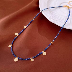 Aquamarine Beaded Pearl Crystal Necklace