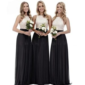 New Elegant Modest And Sophisticated Slim-Fit Long Lace Bridesmaid Dress For Spring