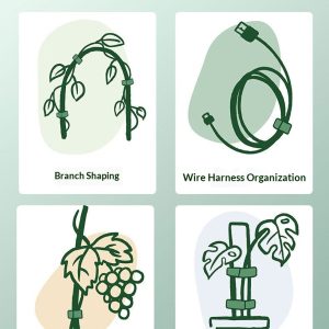 Green Plant Velcro Cable Ties For Climbing Vines And Branches